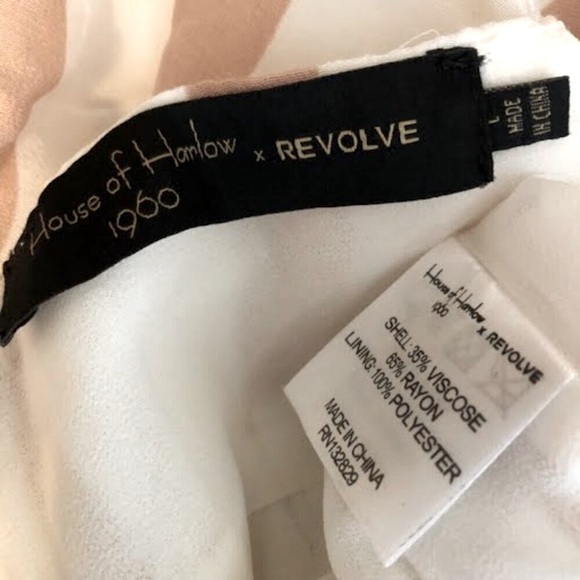 New HOUSE OF HARLOW 1960 x REVOLVE Joelle Cutout Jumpsuit Taupe Stripe L - Picture 7 of 7